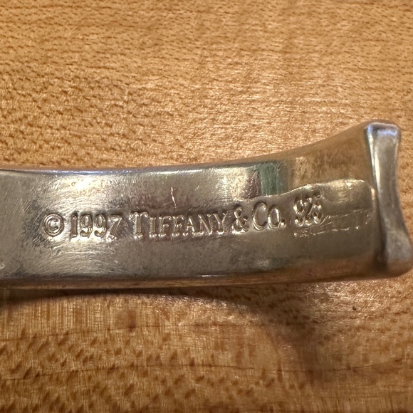 VTG Tiffany & Co 1837 Basics cuff sterling silver w/box, pouch & cleaning card - Picture 3 of 9